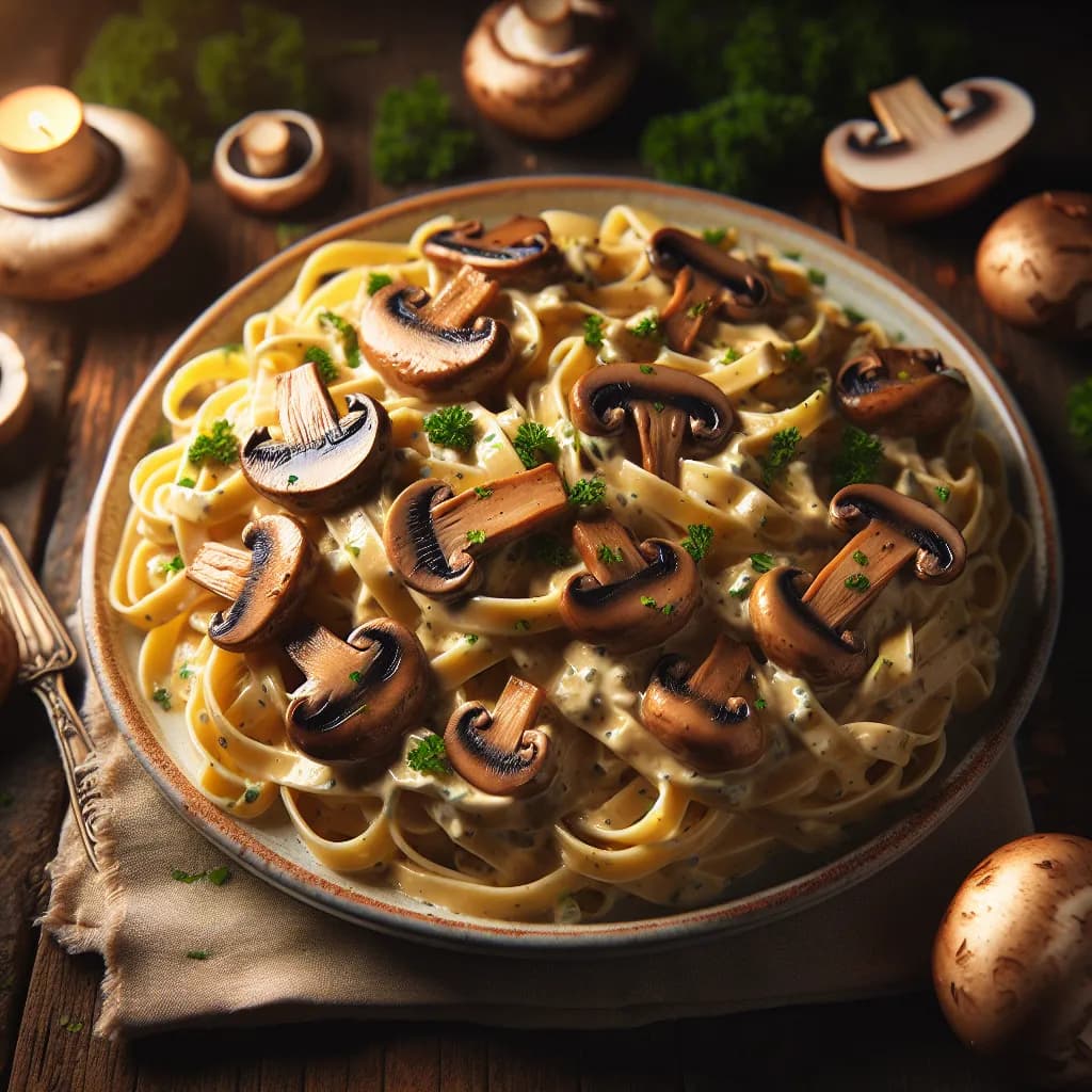 Mushroom Alfredo Pasta