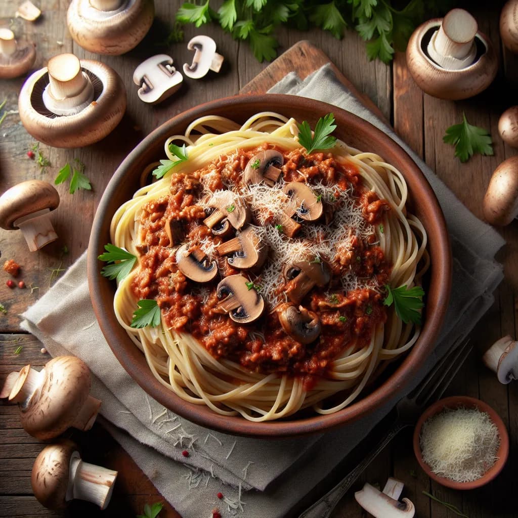 Mushroom Bolognese Pasta