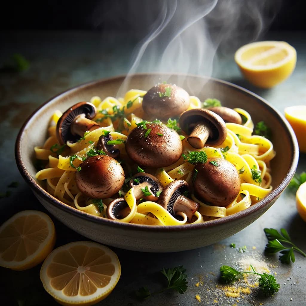 Mushroom Lemon Pasta