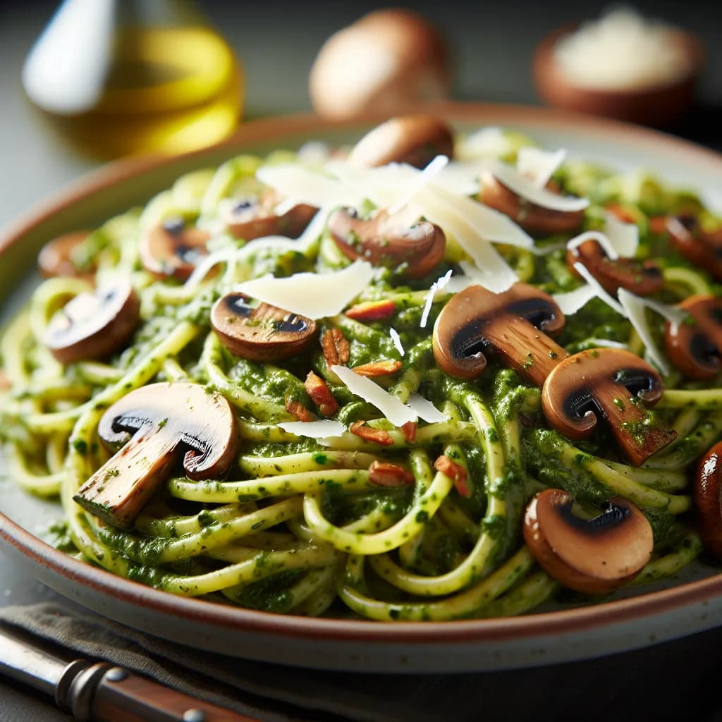 Mushroom Pesto Pasta