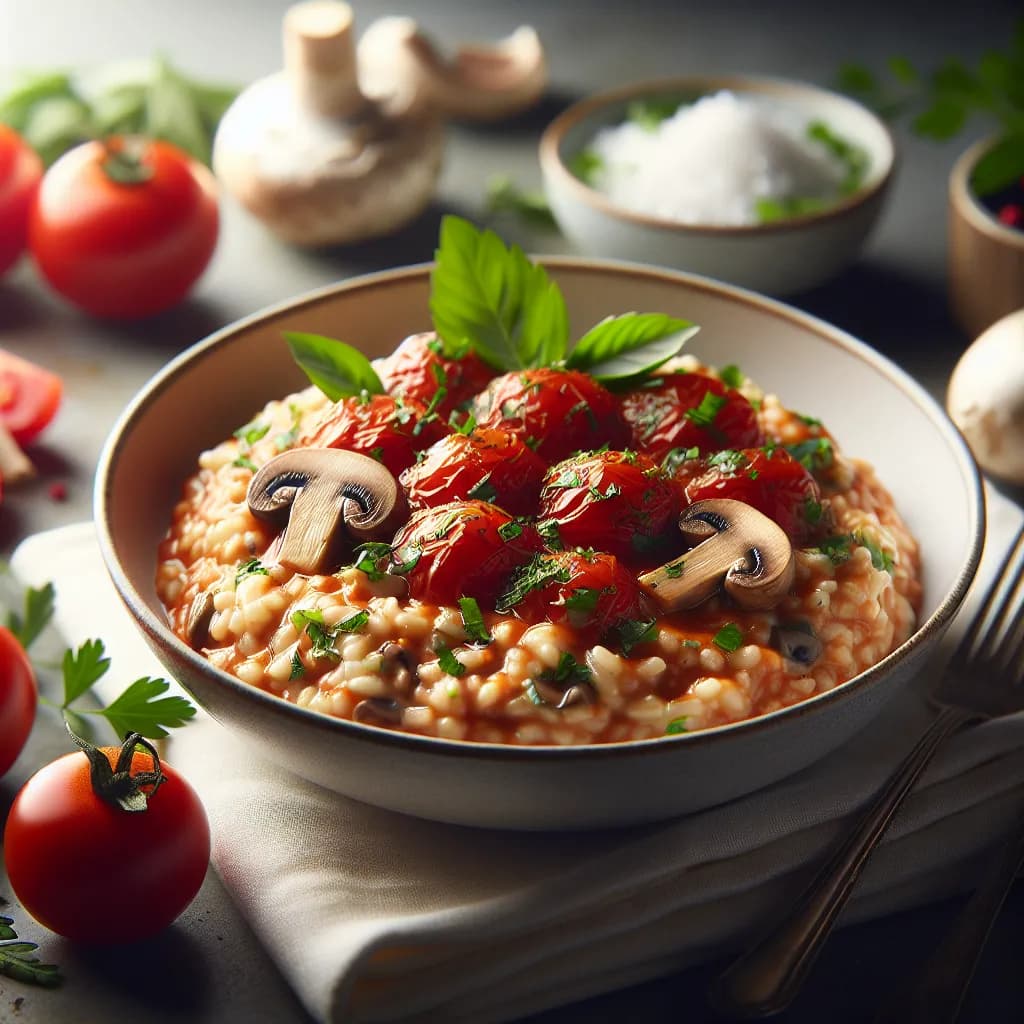Mushroom Tomato Risotto