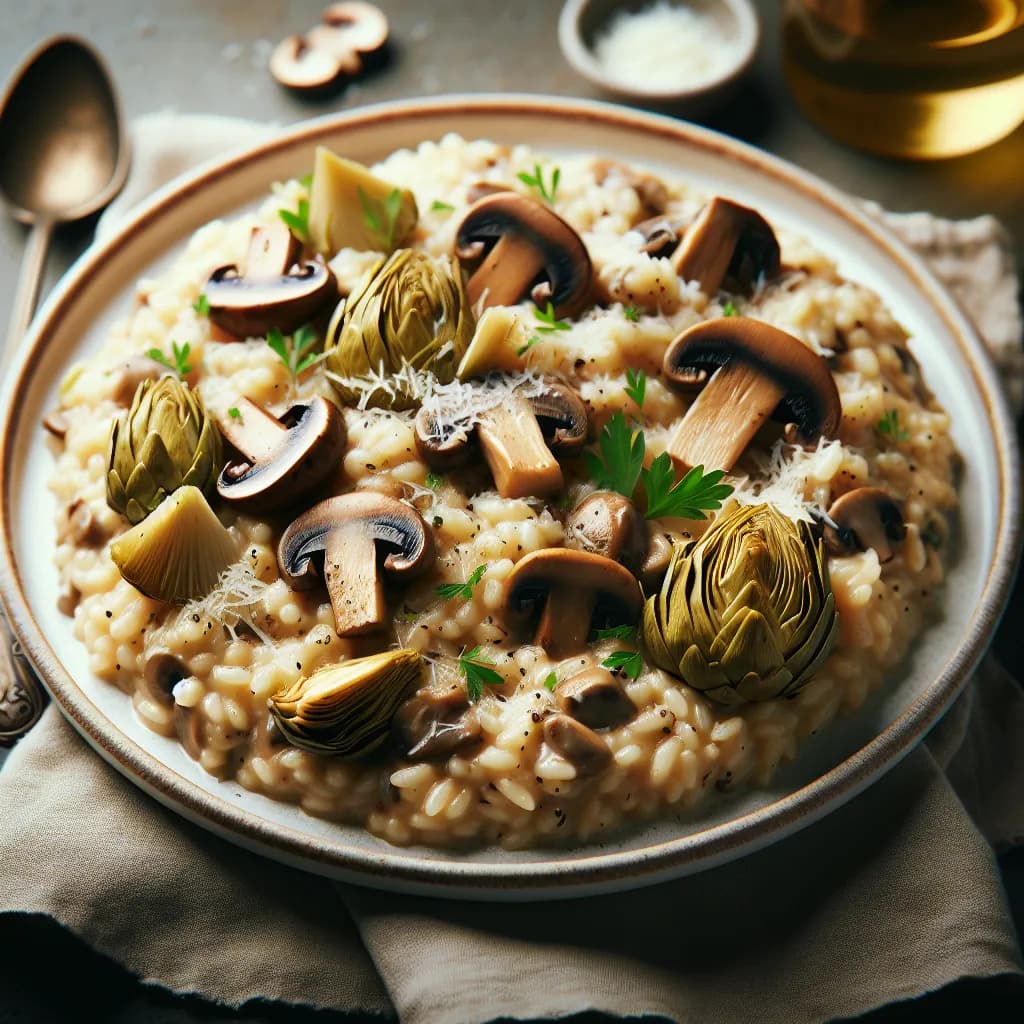 Mushroom and Artichoke Risotto