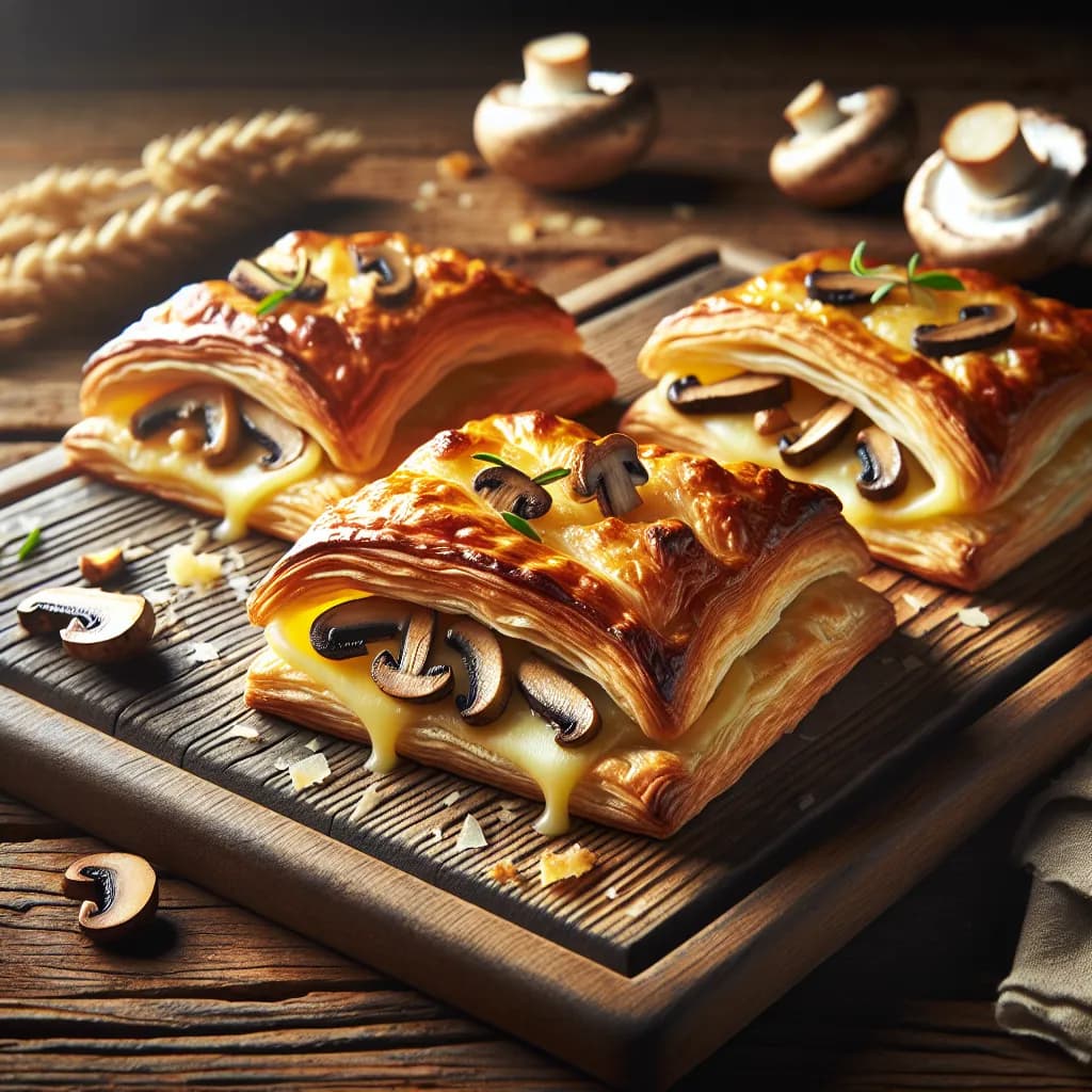 Mushroom and Cheese Puff Pastry