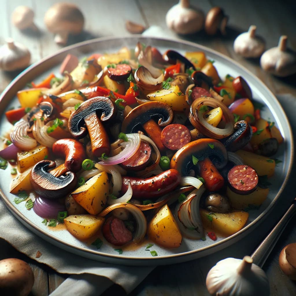 Mushroom and Sausage Stir-Fry
