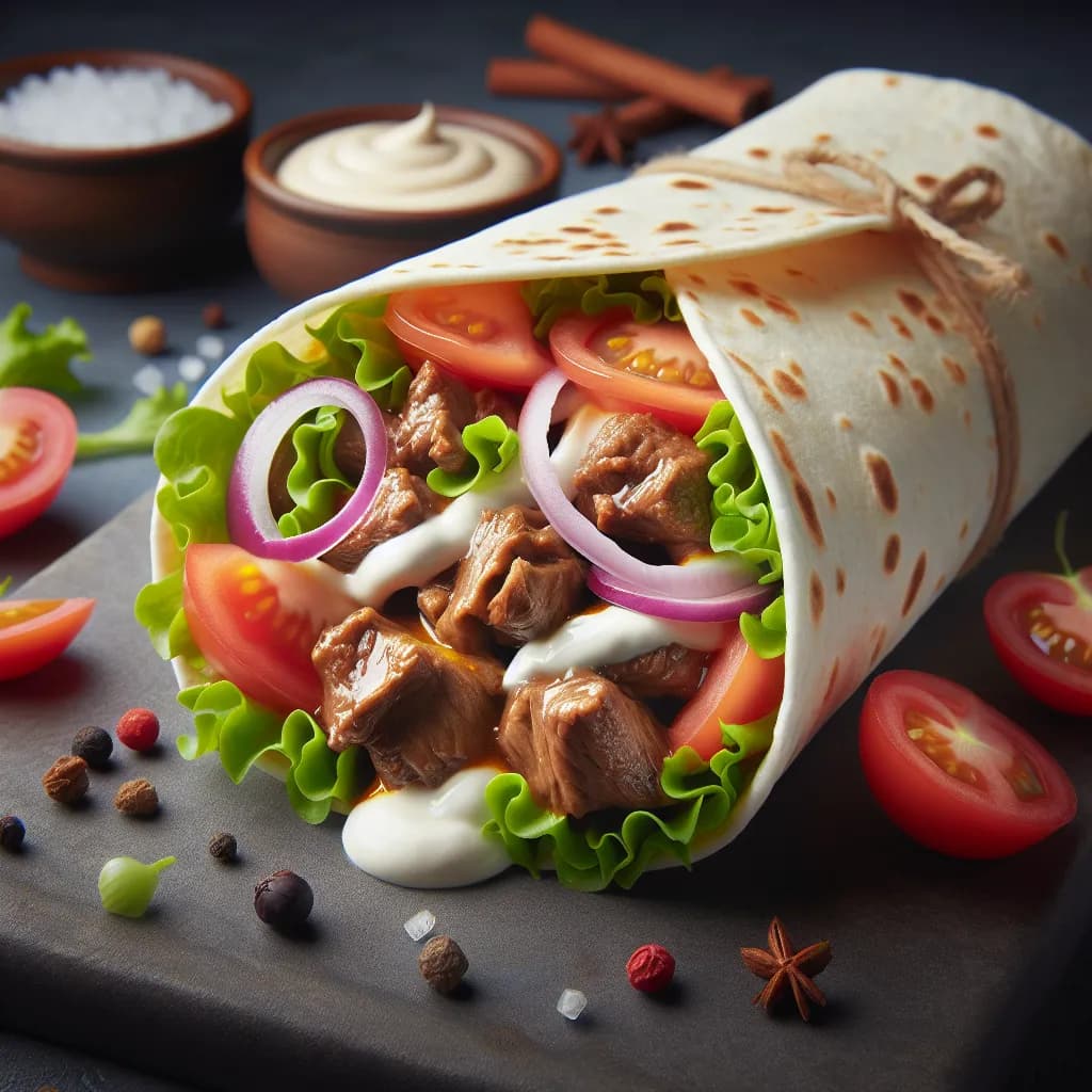 Mutton Stew Wrap with Mayo