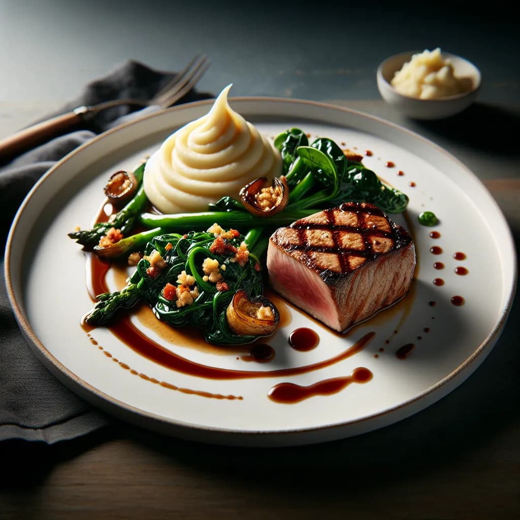 Nasello con Purè di Patate e Spinaci