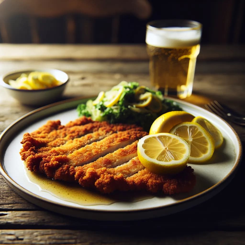 Natur Schweineschnitzel mit Zitronensaft
