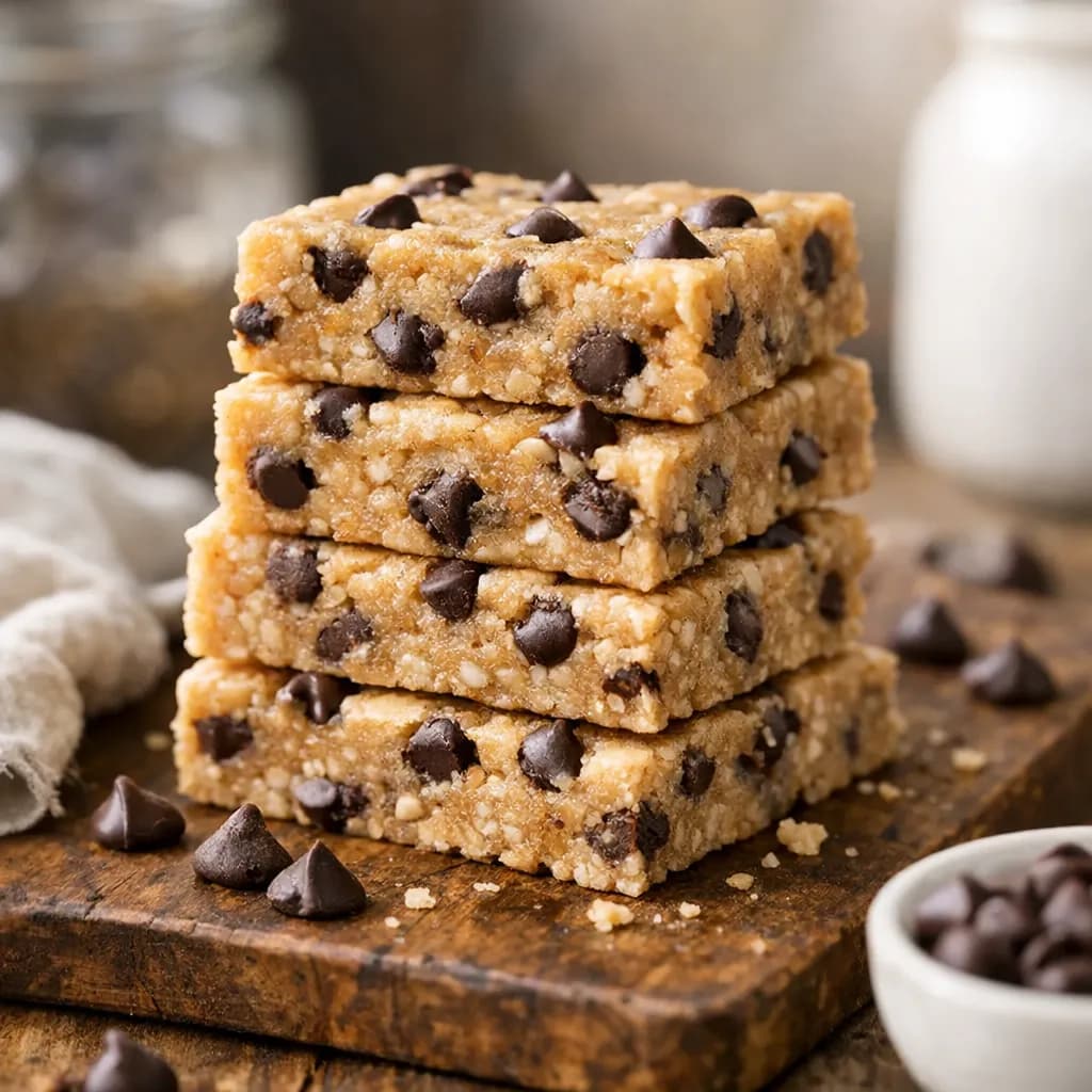 No-Bake Eggless Chocolate Chip Cookie Bars