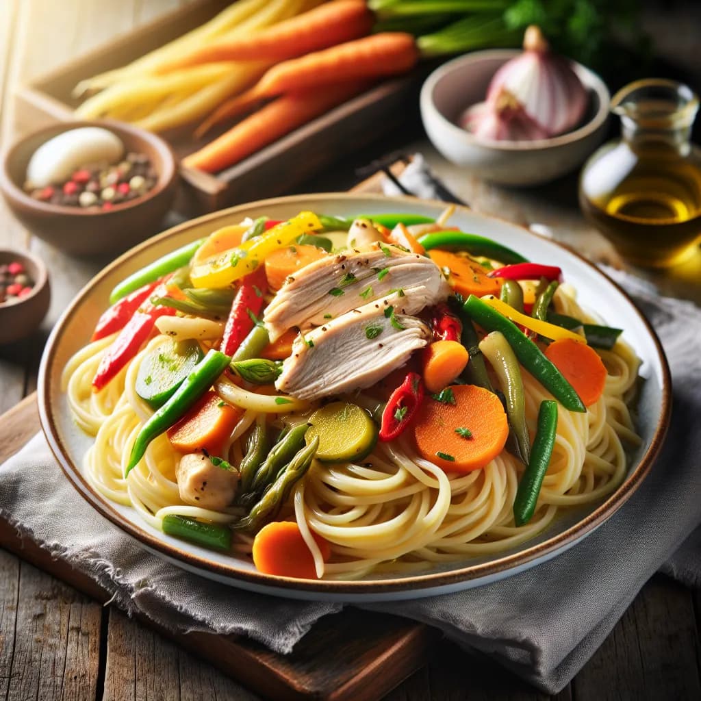 Nouilles au Poulet et Légumes