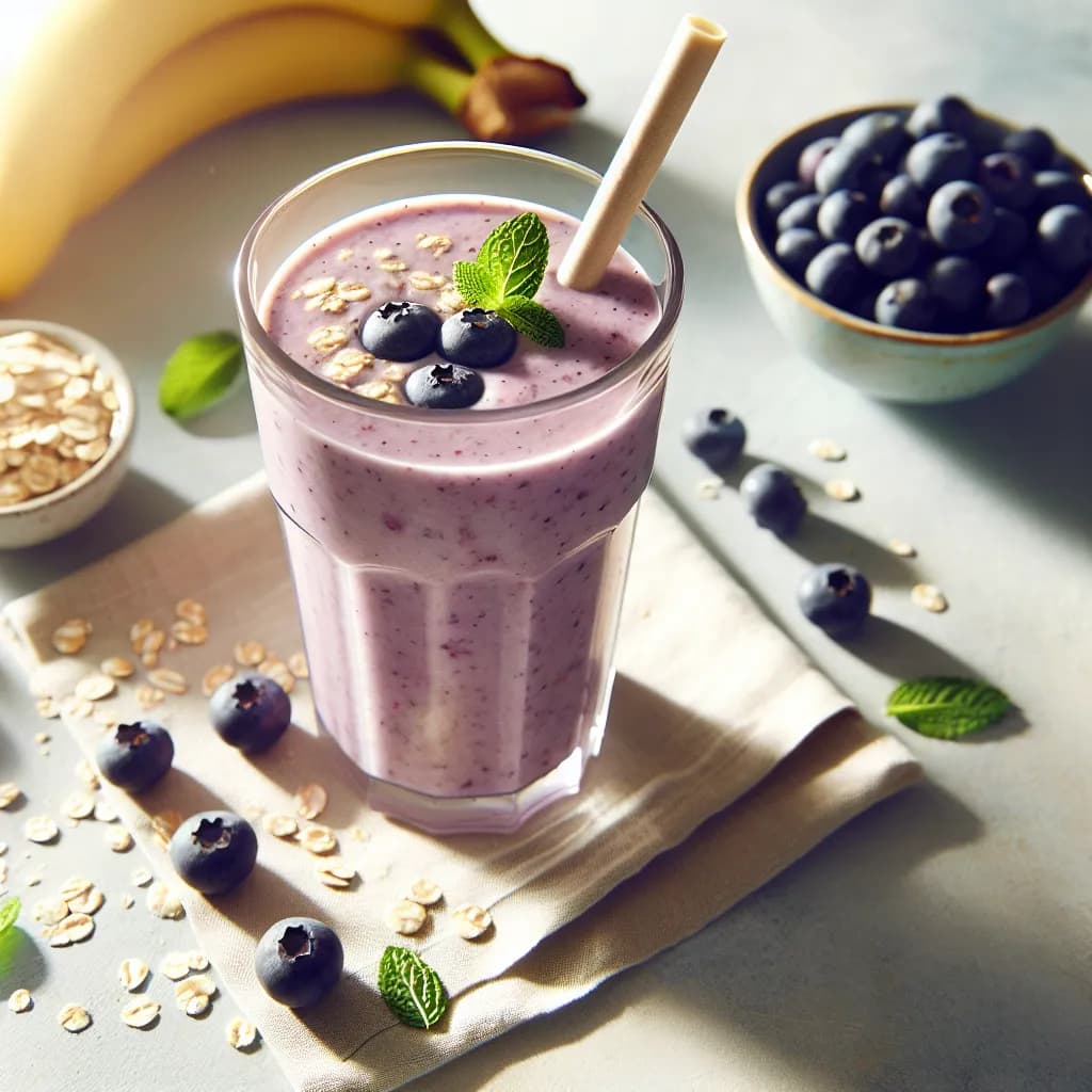 Oatmeal Banana Blueberry Smoothie
