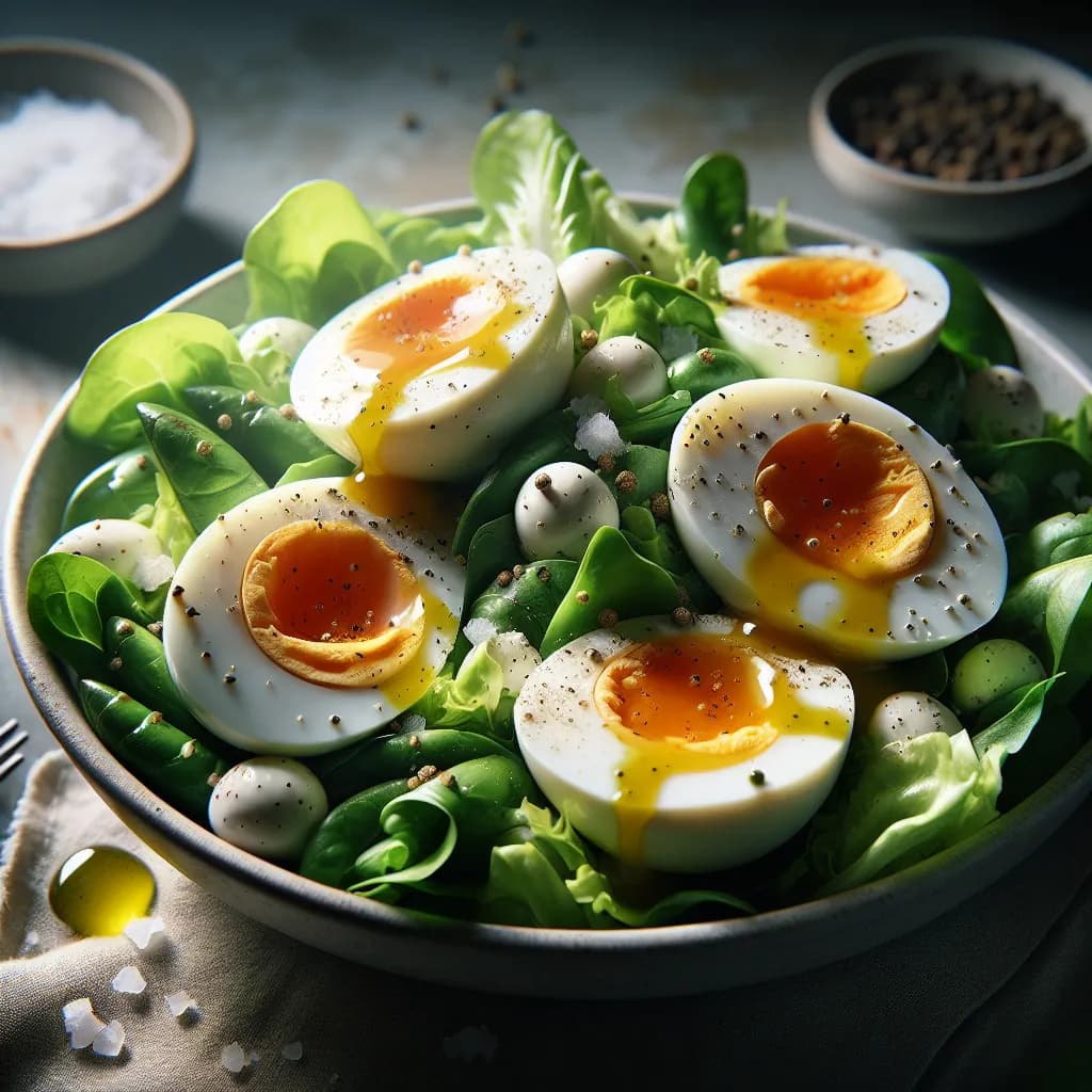 Oeufs à la Coque et Salade Verte