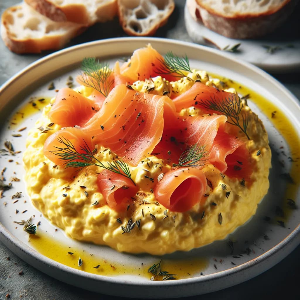 Oeufs Brouillés au Saumon Fumé