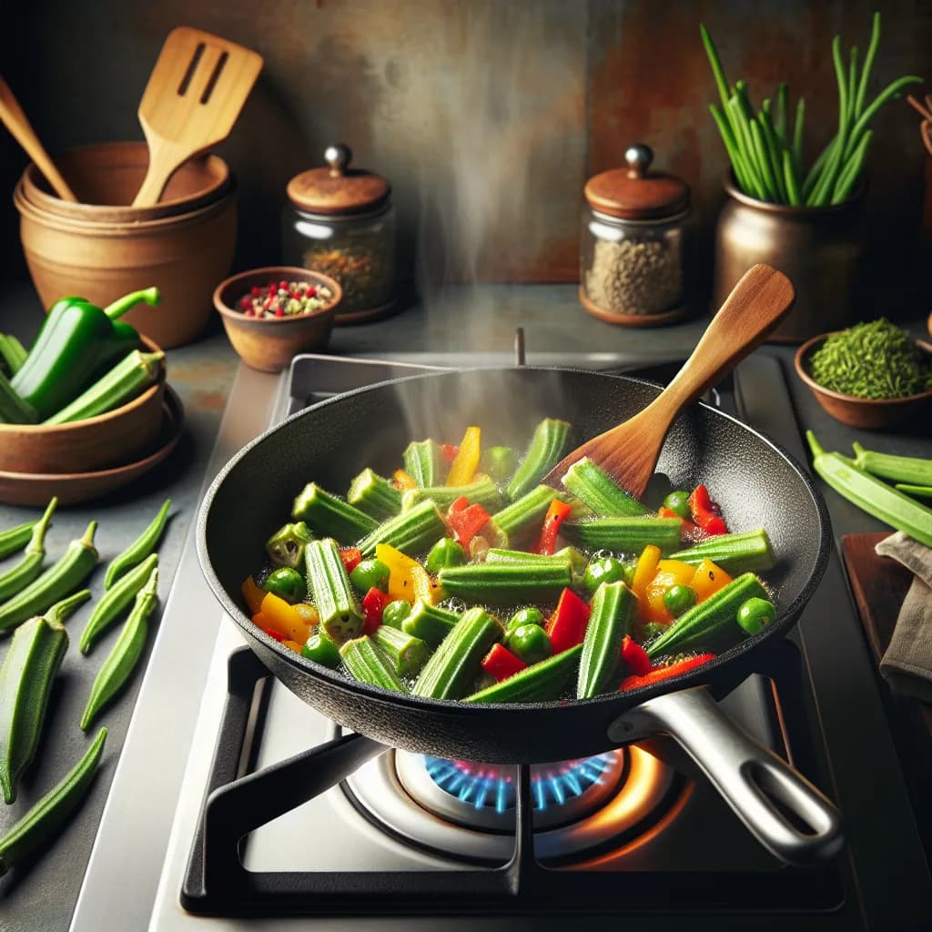 Okra-Gemüsepfanne