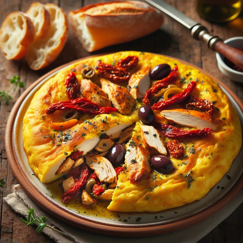 Omelette Provençale au Poulet