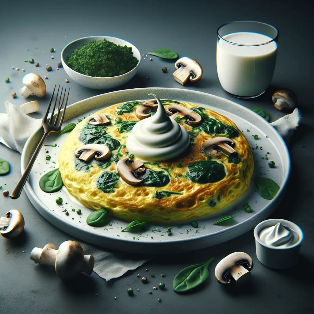 Omelette aux Épinards et Champignons