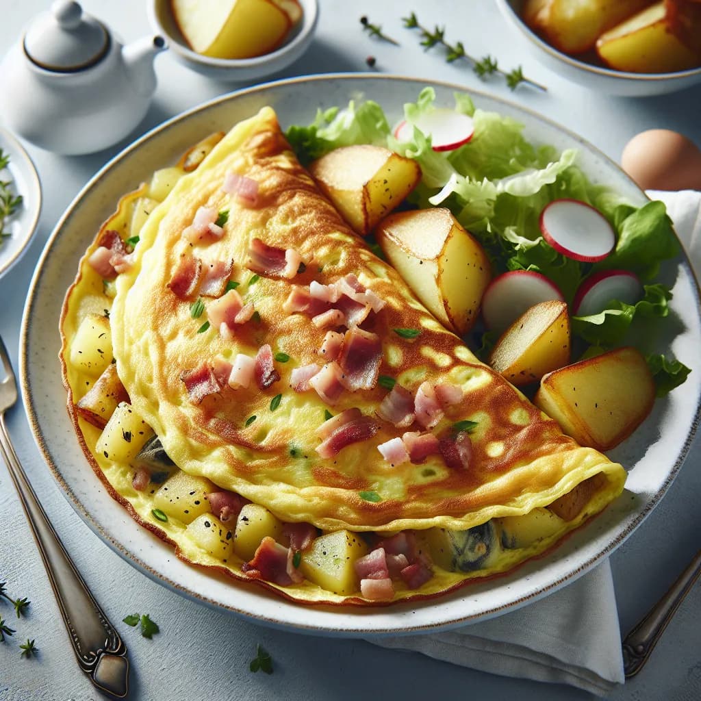 Omelette aux Lardons et Pommes de Terre