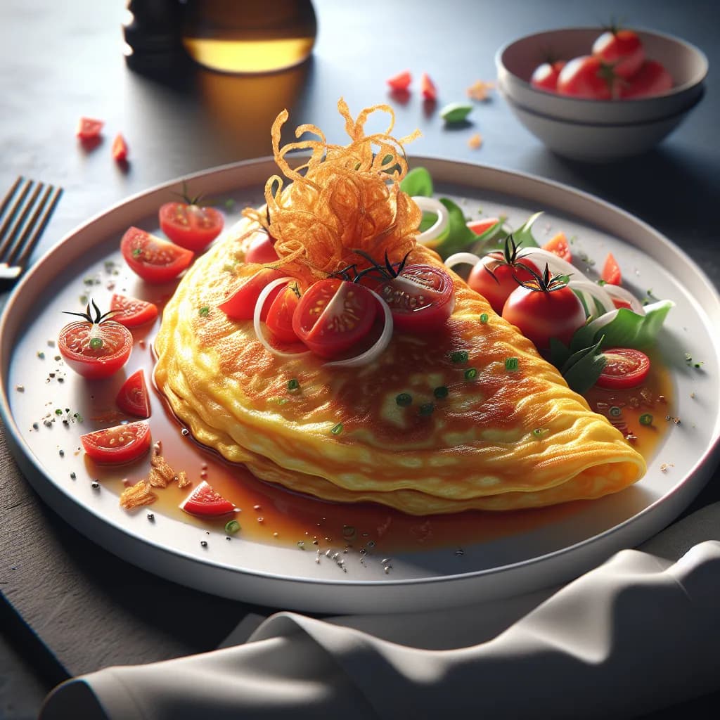 Omelette aux Tomates et Oignons