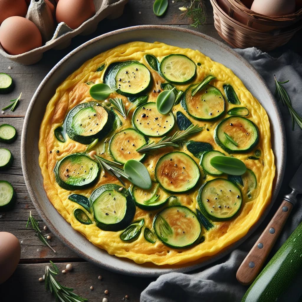 Omelette aux courgettes et rampon