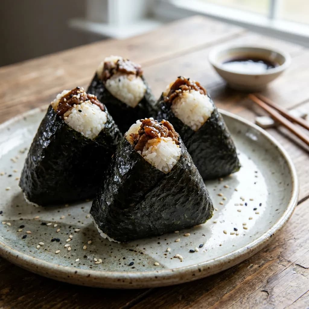 Onigiri classiques au bœuf teriyaki et nori