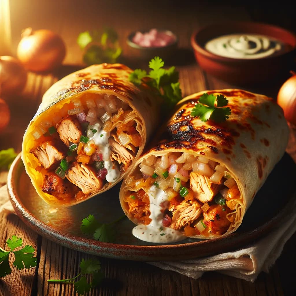 Onion Fried Burrito with Chicken