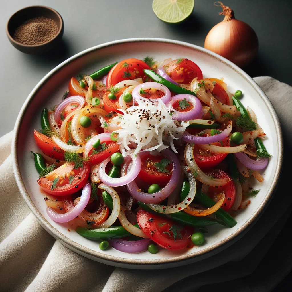 Onion Tomato Coconut Stir-fry