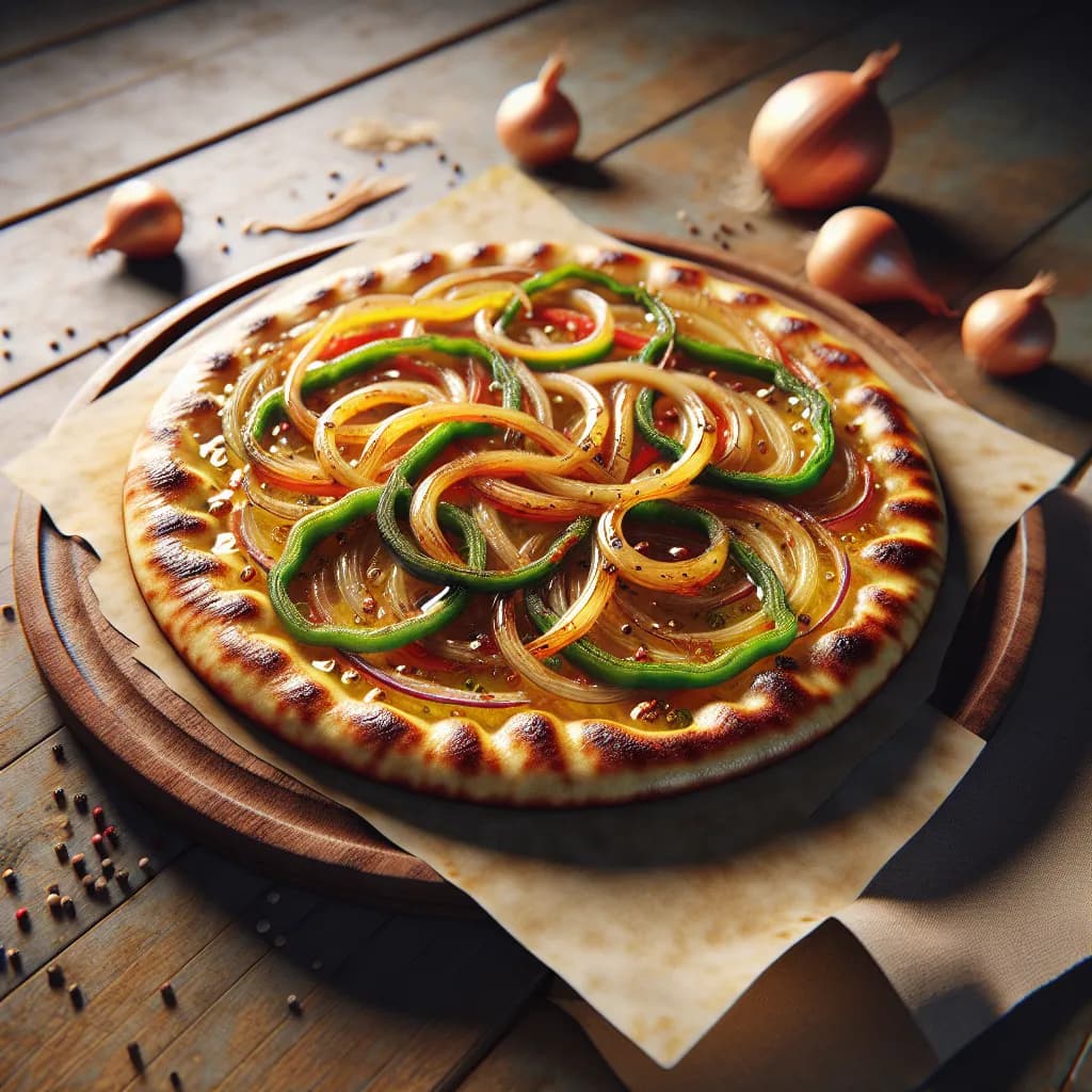 Onion and Capsicum Flatbread