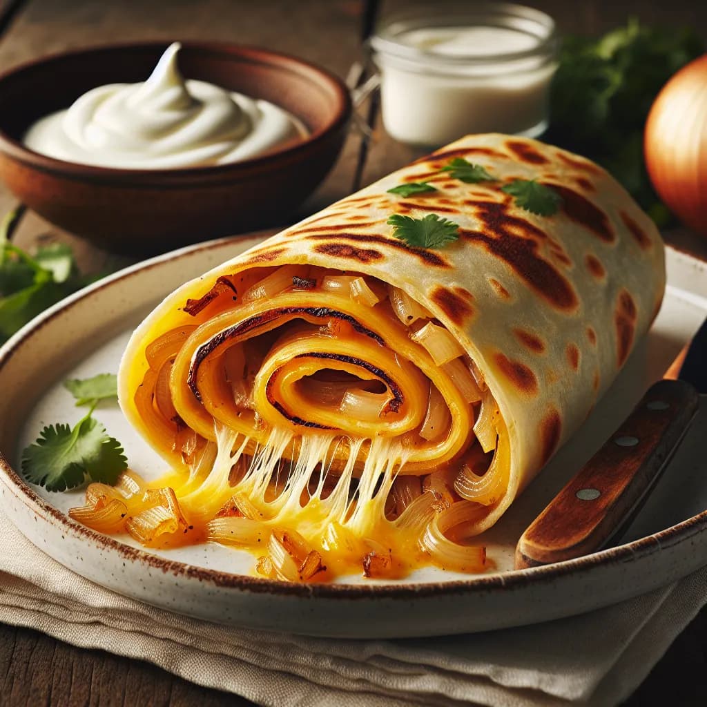 Onion and Cheese Tortilla Roll