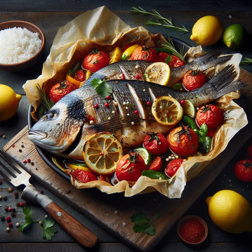Orata e Merluzzo al Cartoccio con Pomodoro e Limone