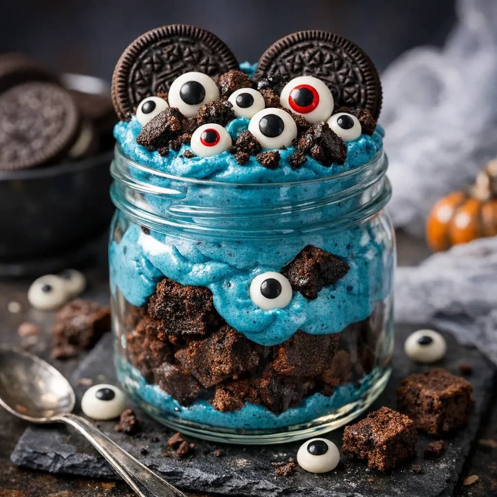 Oreo Eyeball Spirulina Jar Cake