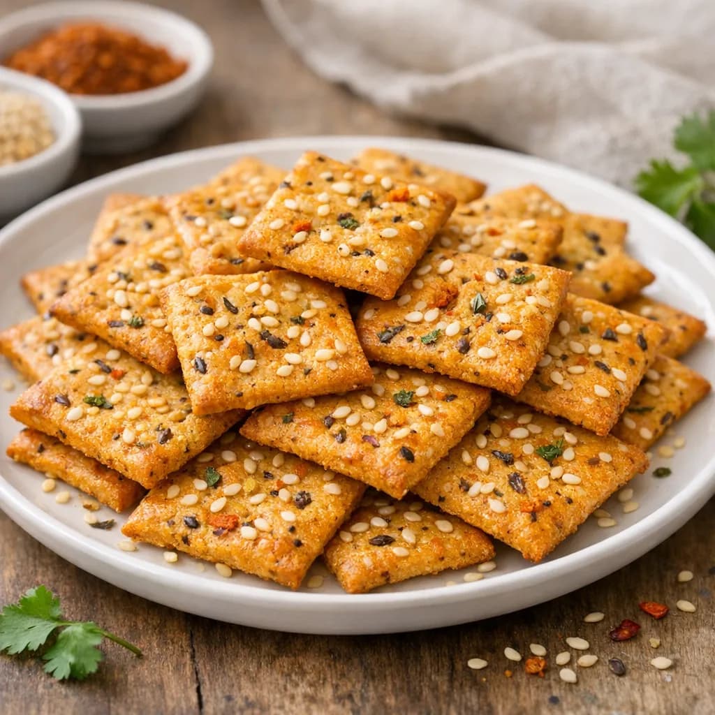 Oven-Baked Masala Crackers