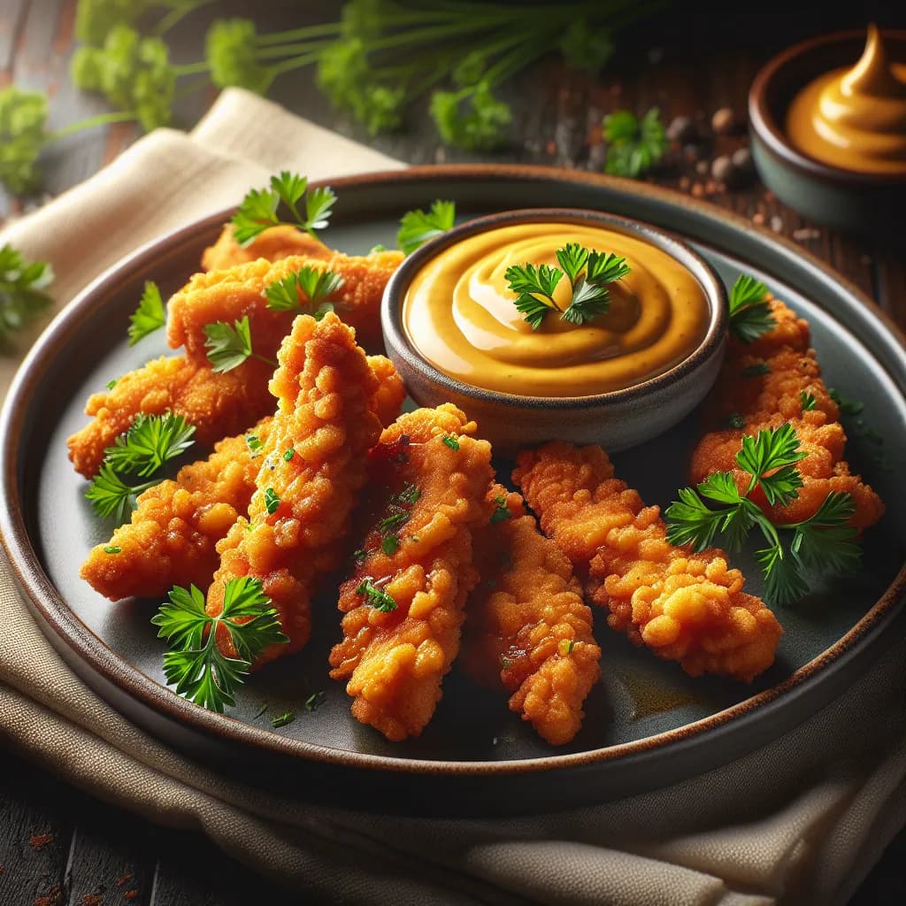 Oven-Fried Chicken Tenders with Honey Mustard Sauce