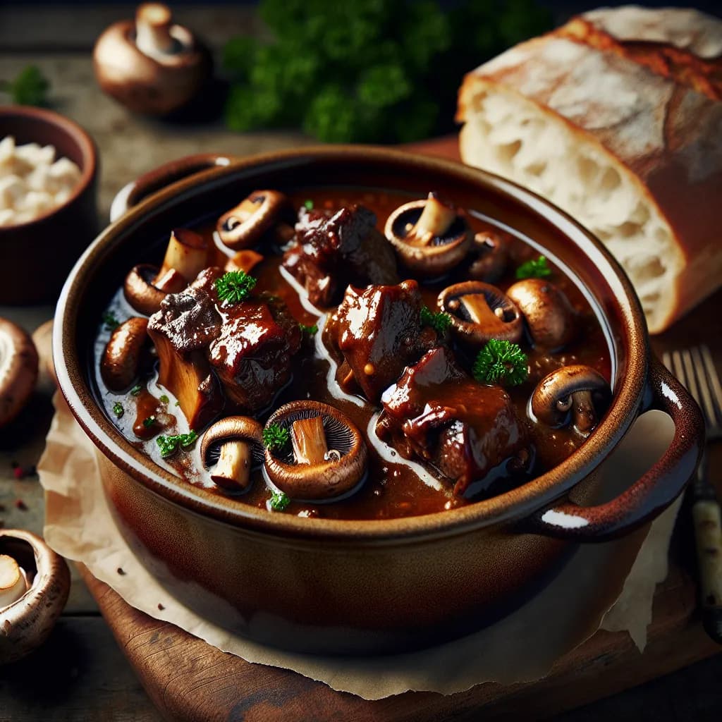 Oxtail Stew with Mushrooms