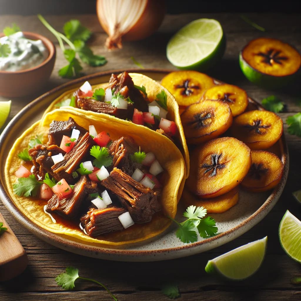 Oxtail and Plantain Tacos