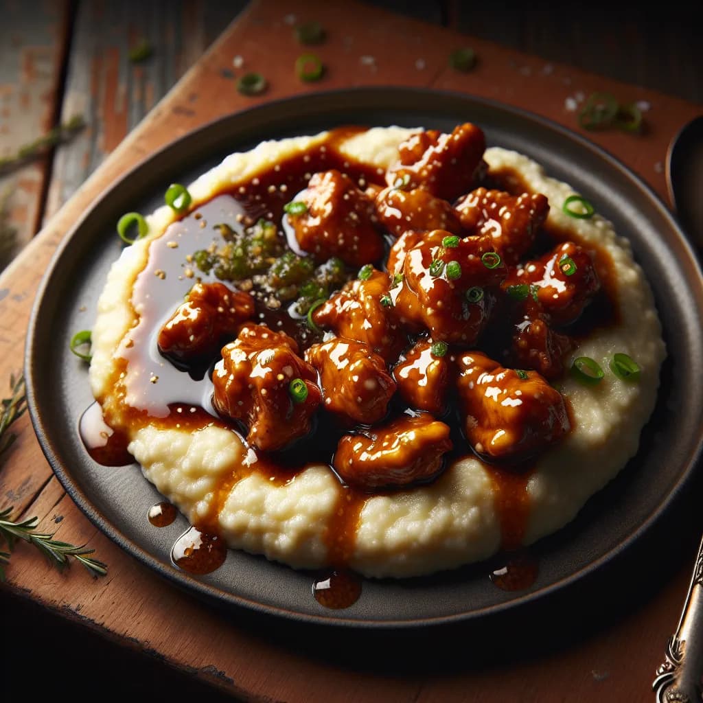 Oyster Sauce Chicken with Grits