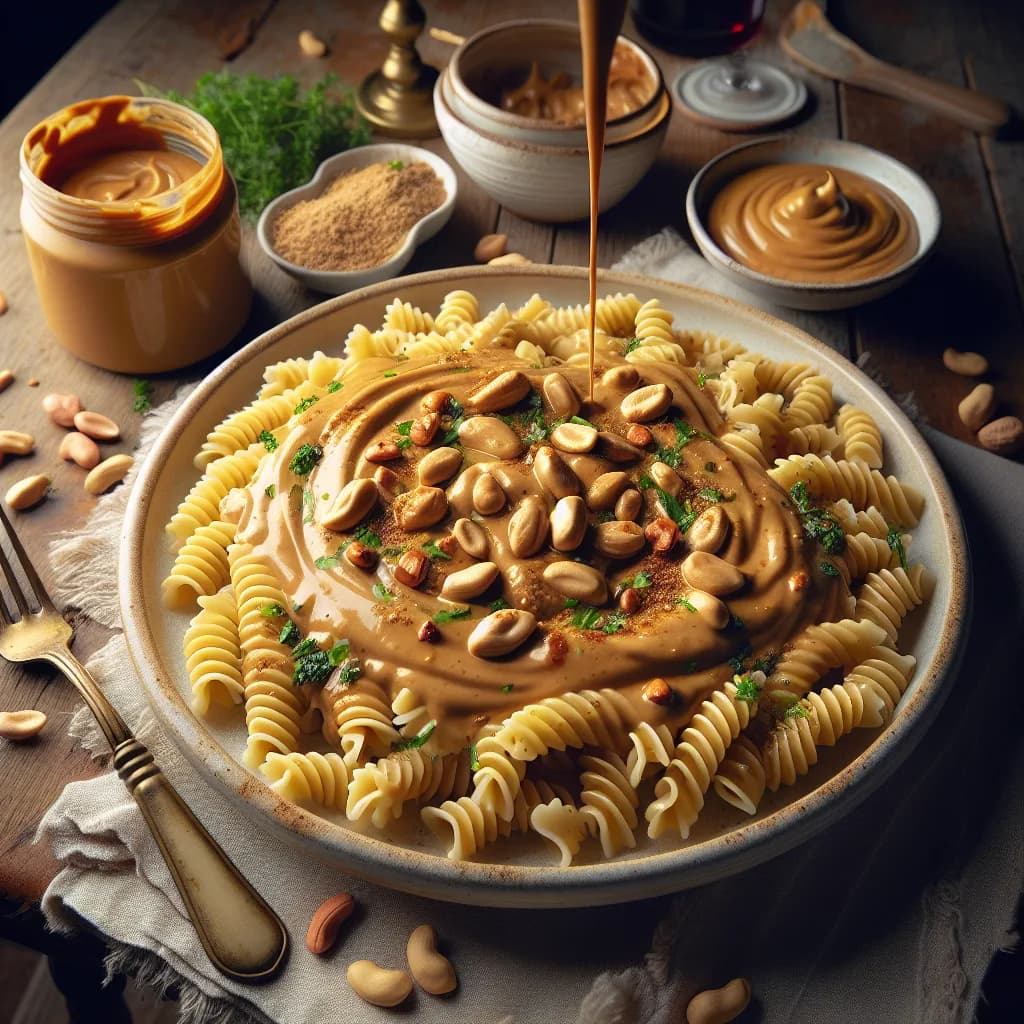 Pâtes à la sauce au beurre de cacahuète