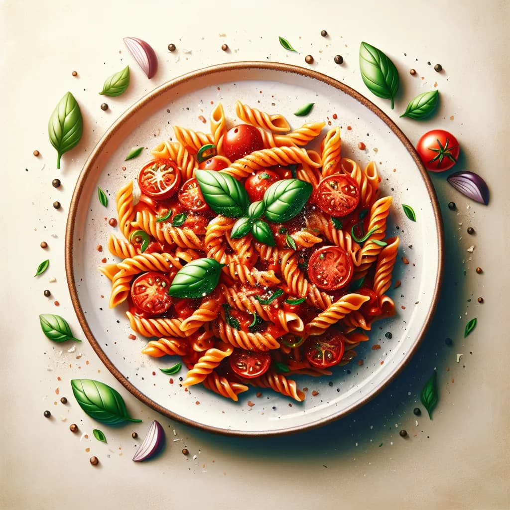 Pâtes épicées à la Tomate et à l'Oignon