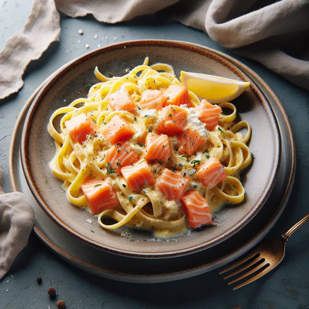 Pâtes Carbonara au Saumon