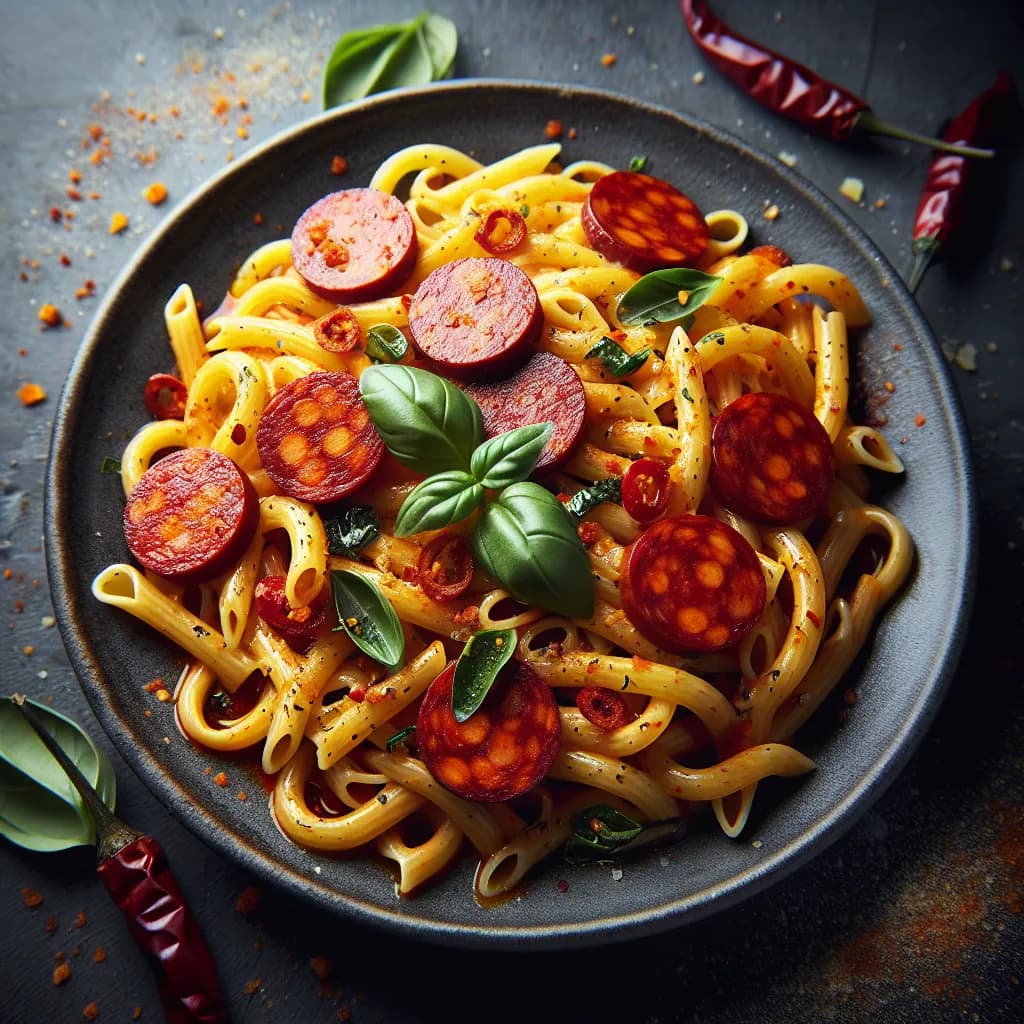 Pâtes au Chorizo Épicé