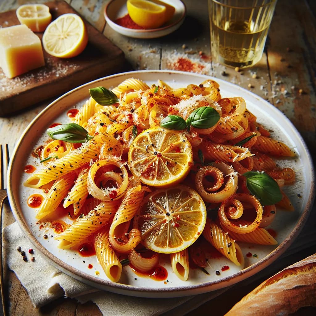 Pâtes au Citron et à l'Oignon épicé
