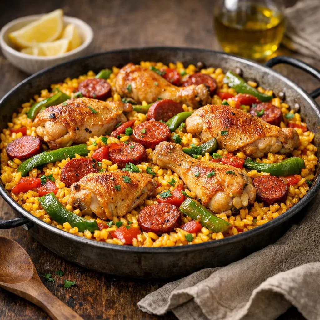 Paëlla Vénazia au Poulet et Chorizo
