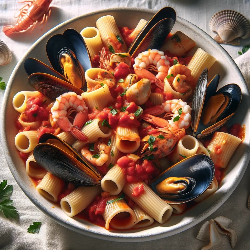 Paccheri ai Frutti di Mare Misto