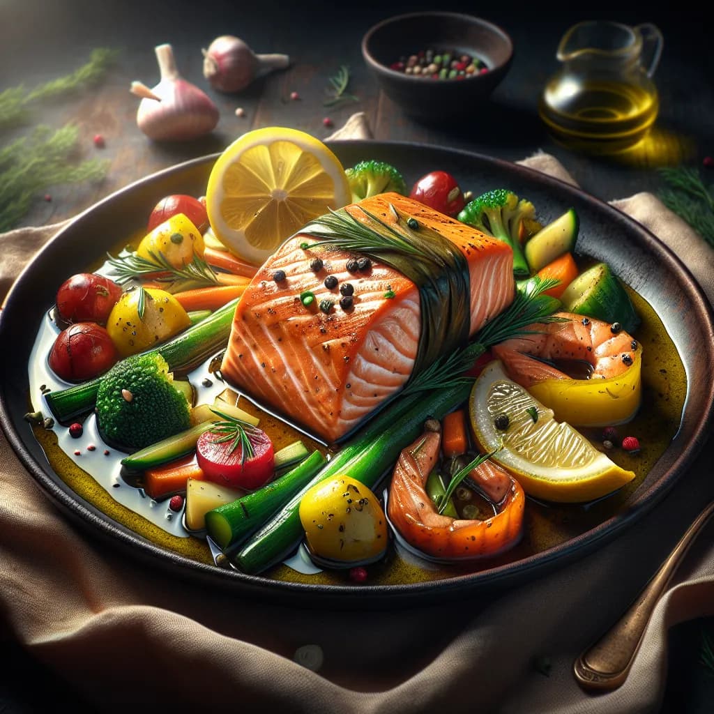 Paillotte de Saumon aux Légumes