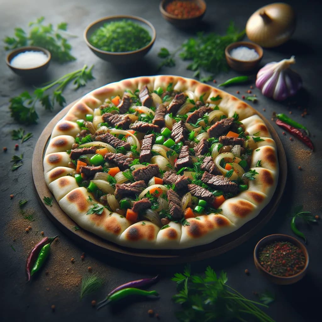 Pain Libanais au Bœuf et Légumes