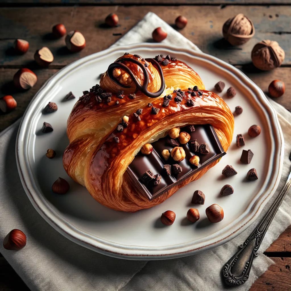 Pain au Chocolat et Noisettes