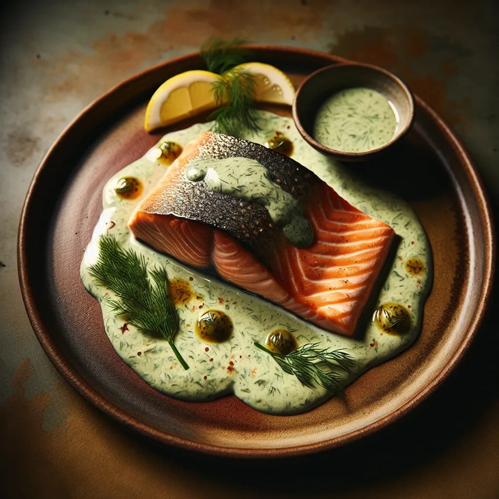 Pan-Seared Salmon with Dill Sauce
