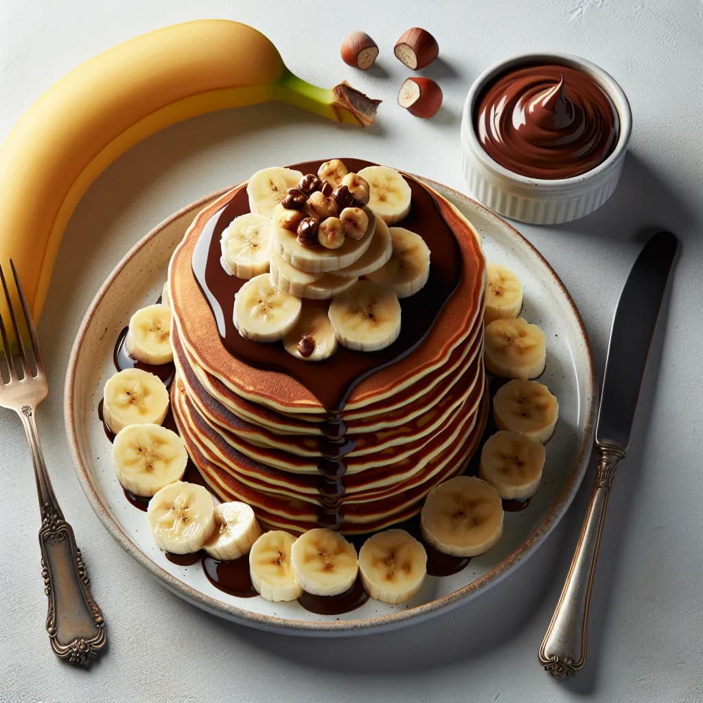 Pancakes à la banane et Nutella
