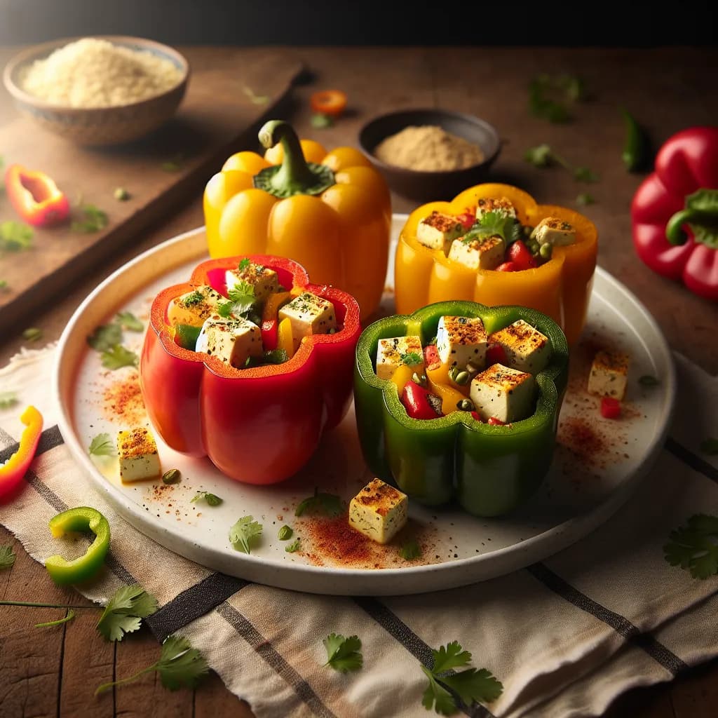 Paneer Stuffed Bell Peppers