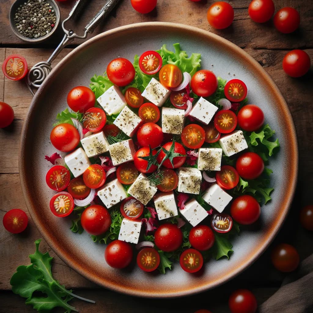 Paneer and Cherry Tomato Salad