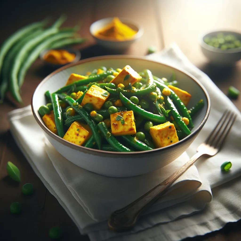 Paneer and Green Bean Stir-Fry