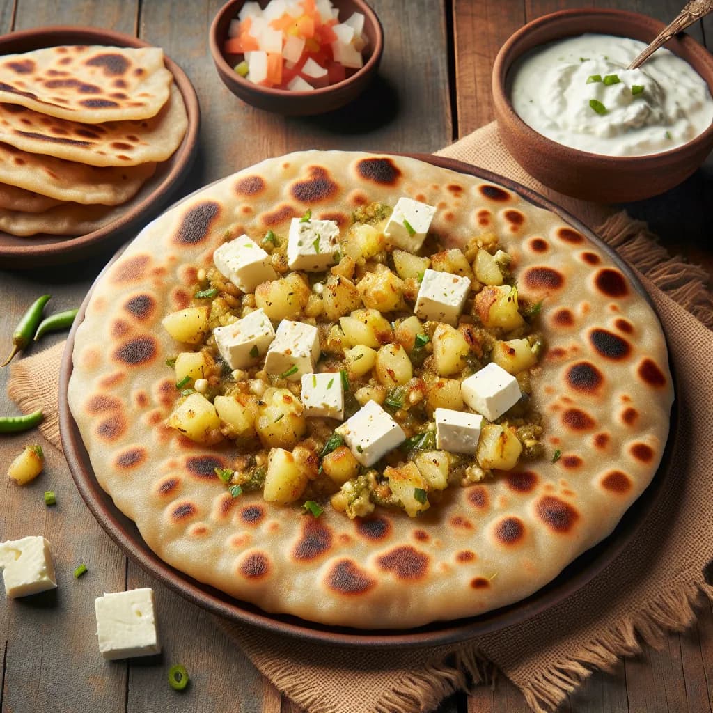 Paneer and Potato Stuffed Paratha